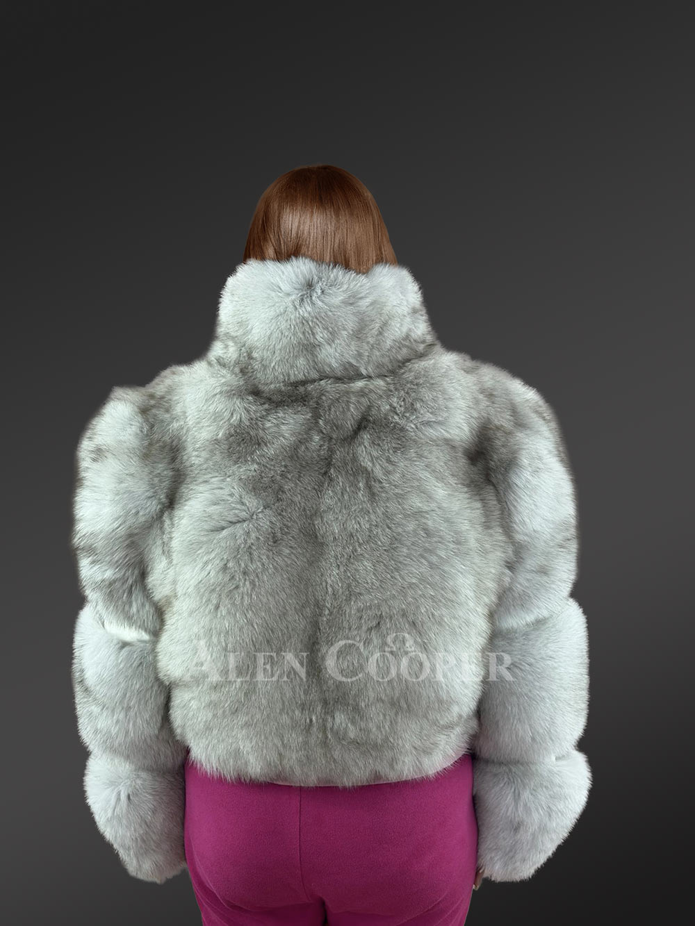 Womens Short Jacket of Blue Fox Fur – Lovely Fusion of Functionality & Trendy Looks - Image 4