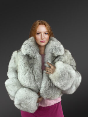 Women’s Short Crop Fox Fur Jacket