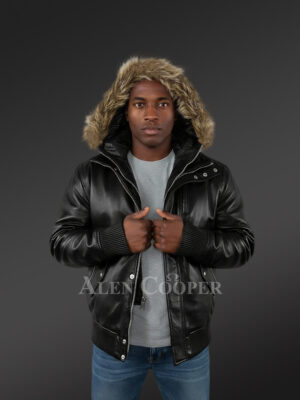 Mens Black Bomber Jacket with Hood– Enjoy the Winter in Style