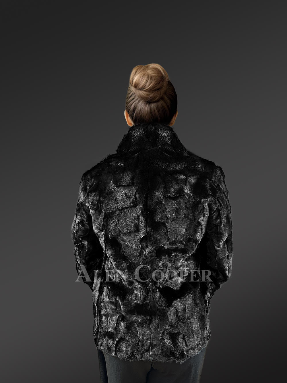 Women’s Sheared Mink Turtle Neck Jacket - Image 3