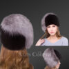 Blackglama Mink Beret Hat with Silver Fox Tail