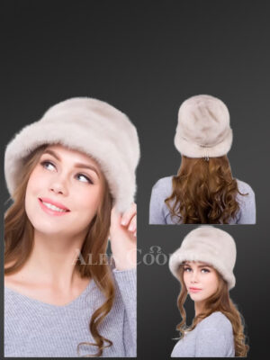Womens Classic Mink Bucket Hat Personifying Warm Elegance