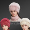 womens knit mink fur beanie