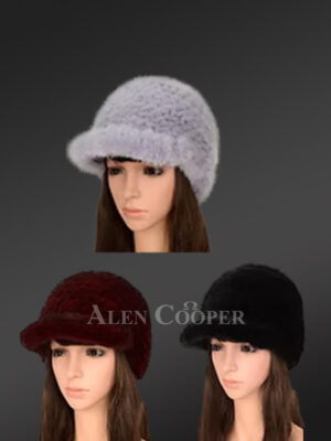 Knit Mink Riding Hat