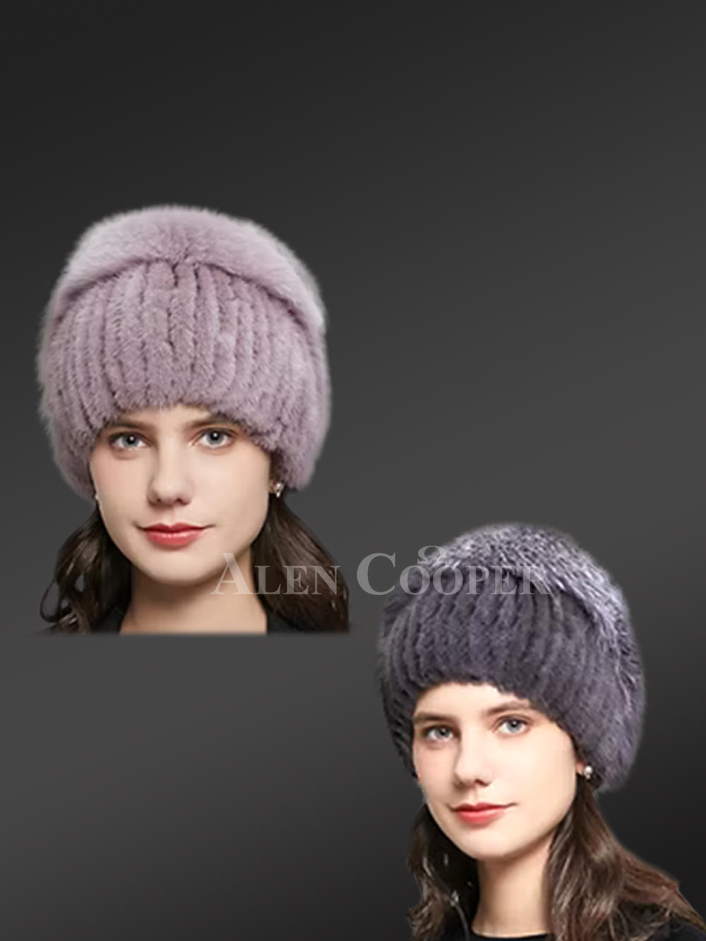 Mink Beanie Hat with Fox Top Redefining Winter Elegance for Women - Image 2