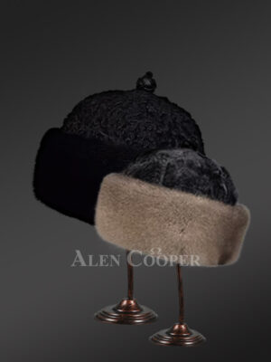 Mink Roller Hat with Persian Lamb Top