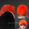 Rust Orange Mink Riding Hat