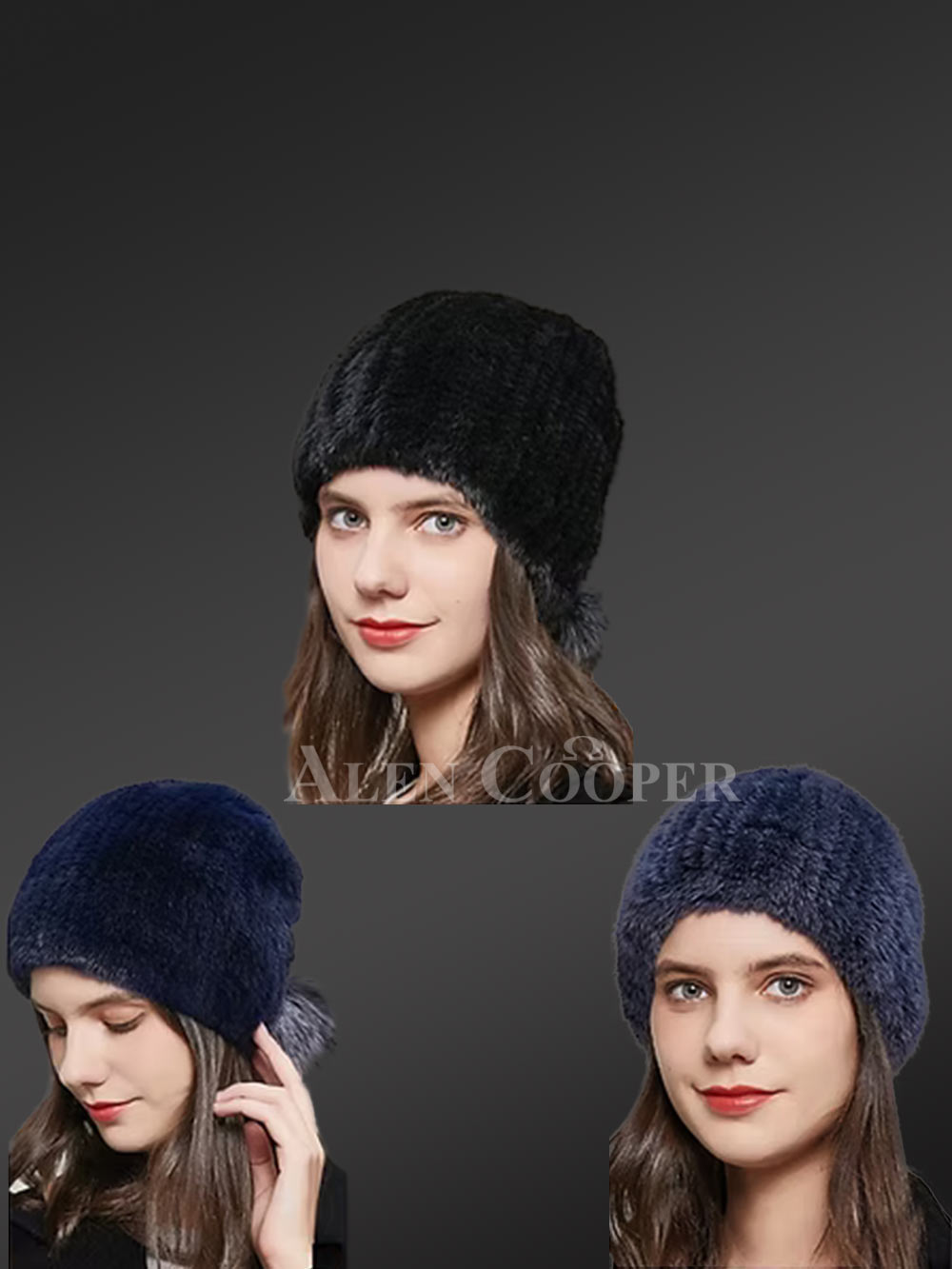 Knit Mink Fur Beanie Hat an Elegant Winter Essential for Women - Image 2