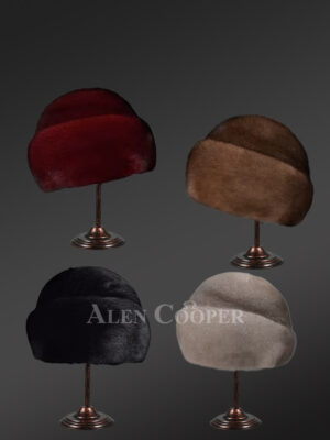 womens full skin mink beret hat
