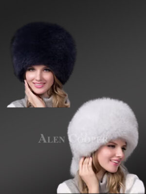 Womens Silver Fox Beret with Tail – Be the Diva of Every Event