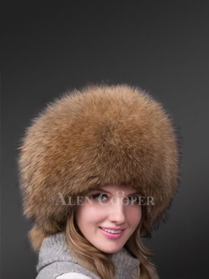 Womens Full Fox Fur Ushanka Hat - Winter Essential for a Chic Style