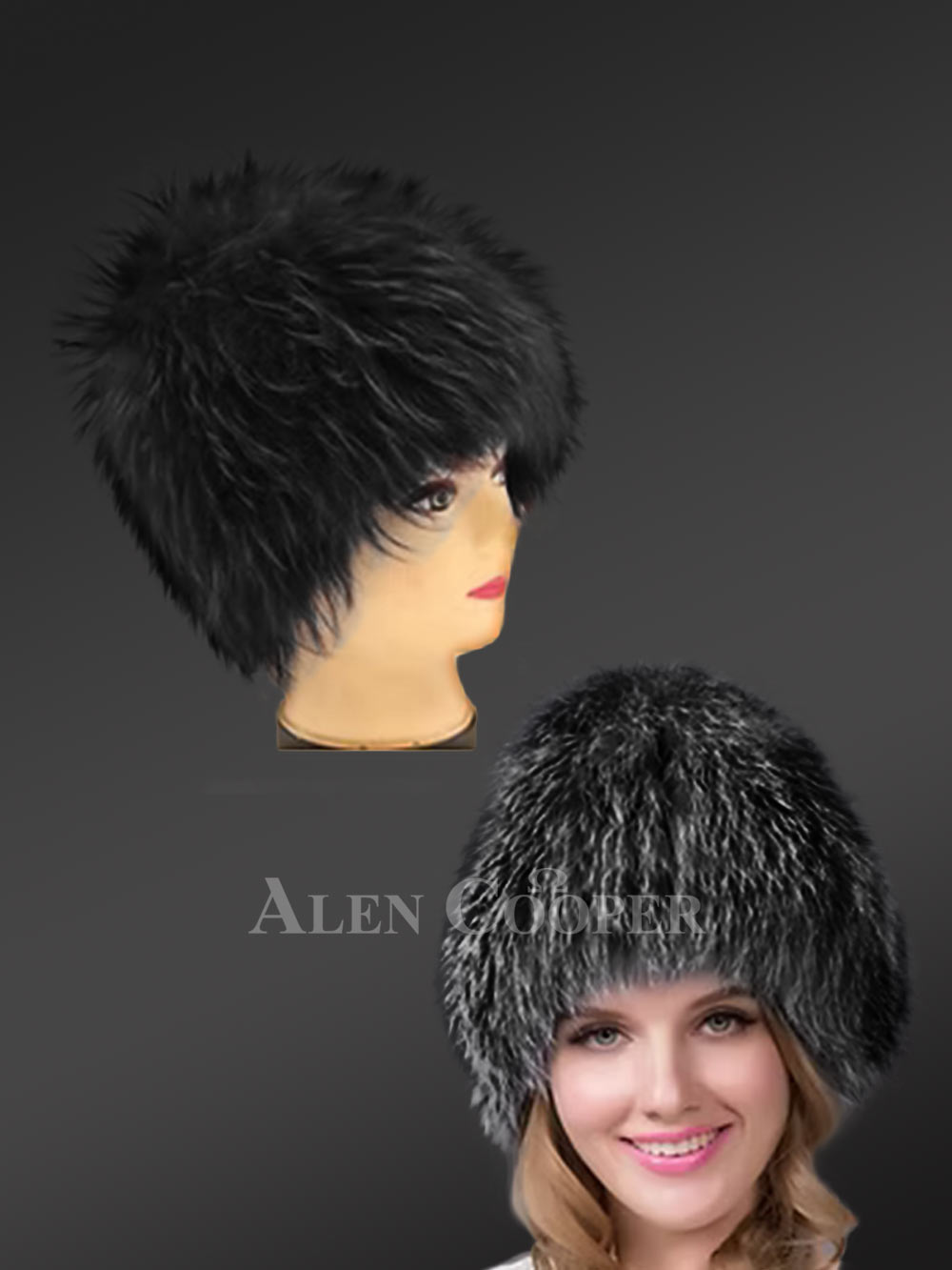 Womens Knit Fox Fur Beret – Looks Stunning with Its Unique Texture - Image 2