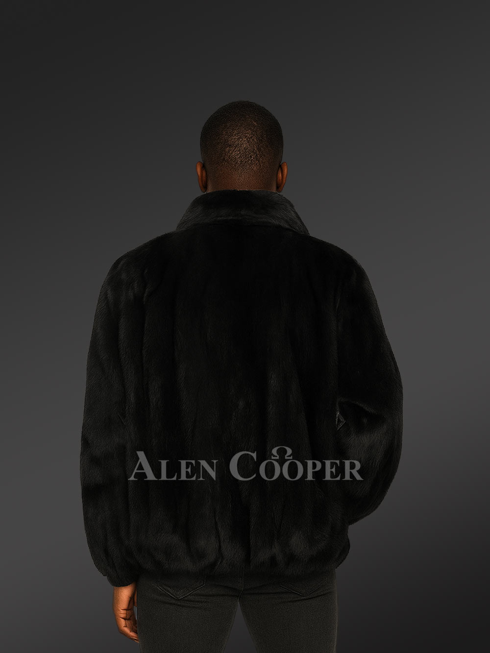 Men’s Black Reversible Real Full Skin Mink Fur Straight Warm Winter Coat - Image 6