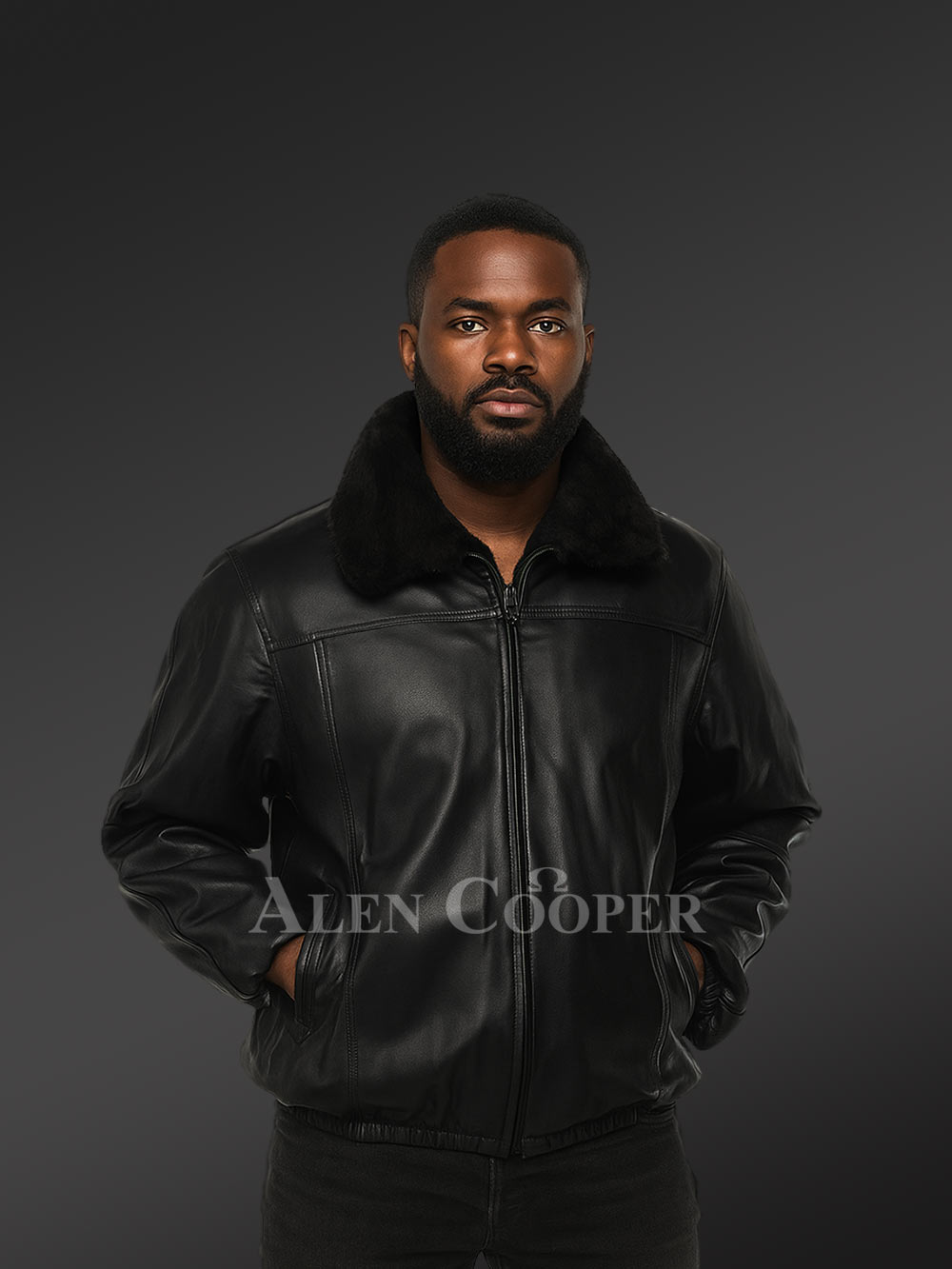 Men’s Black Reversible Real Full Skin Mink Fur Straight Warm Winter Coat - Image 2