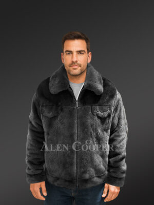Men’s Contemporary Look Full Skin Mink Jacket
