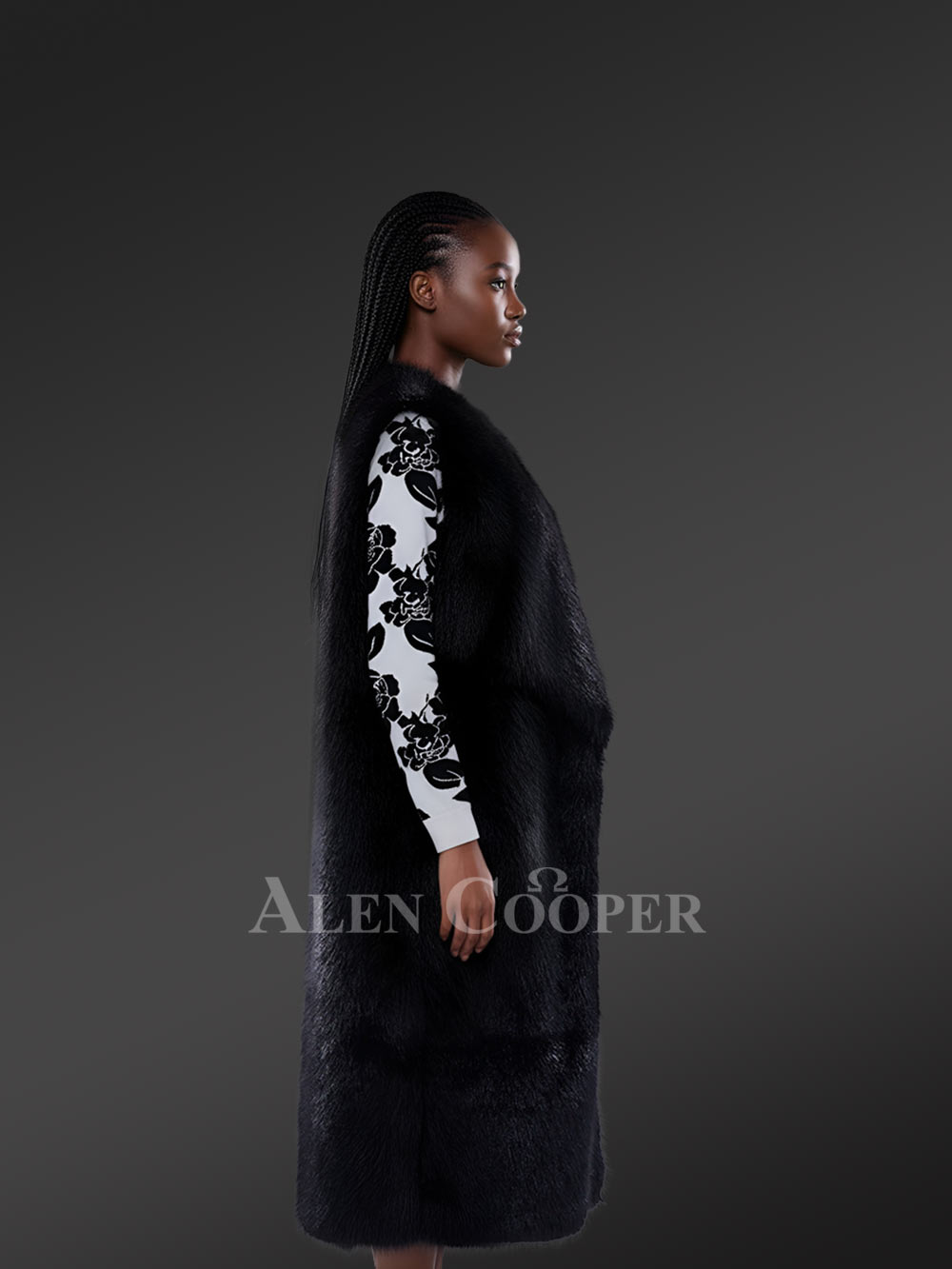 Womens Rabbit Fur Long Vest for Effortless Elegance with Timeless Luxury - Image 4