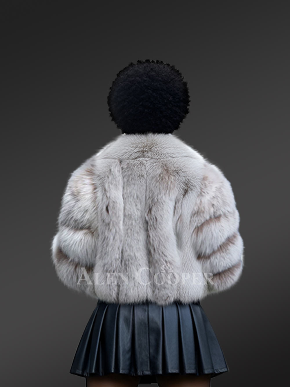 Women’s Shadow Fox Fur Short Jacket - Image 3