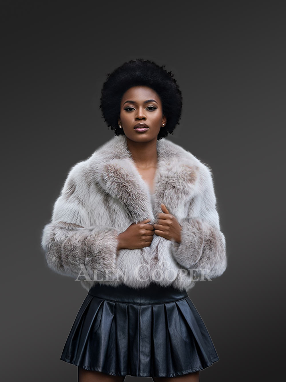 Women’s Shadow Fox Fur Short Jacket