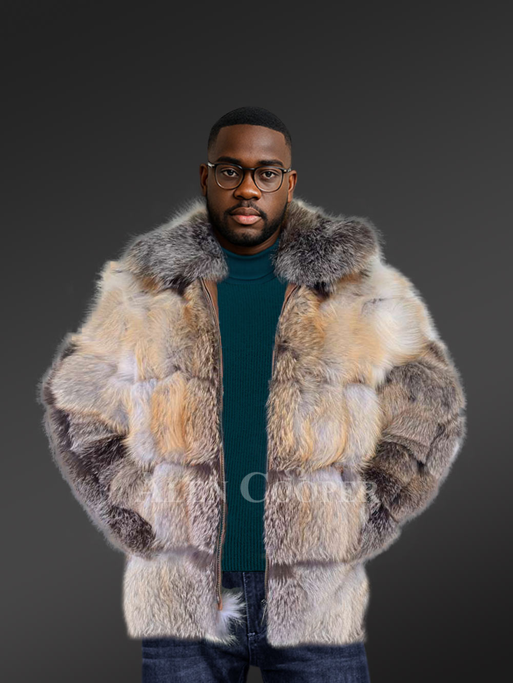 Men’s Luxurious Golden Island Fox Jacket (10)