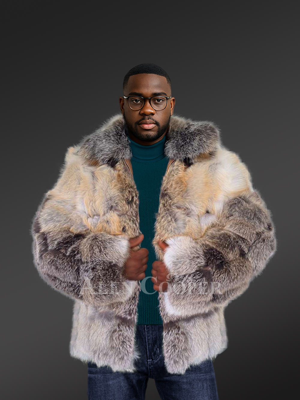 Men’s Luxurious Golden Island Fox Jacket (5)