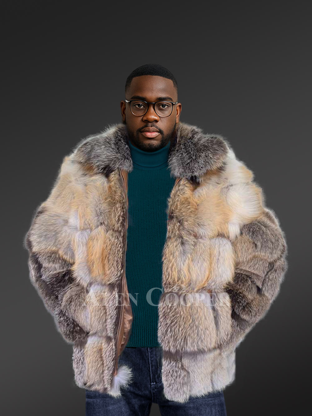 Men’s Luxurious Golden Island Fox Jacket (7)