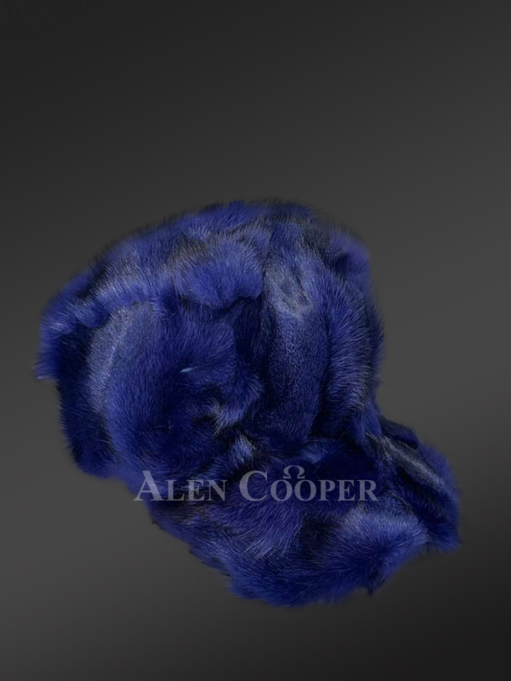 Men’s Navy Blue Fox Fur Base Ball hat (6)