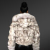 Women’s Natural Blue Fox Short Jacket with Hood (2)