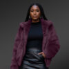 Women’s Rabbit Fur Bomber in Wine (3)