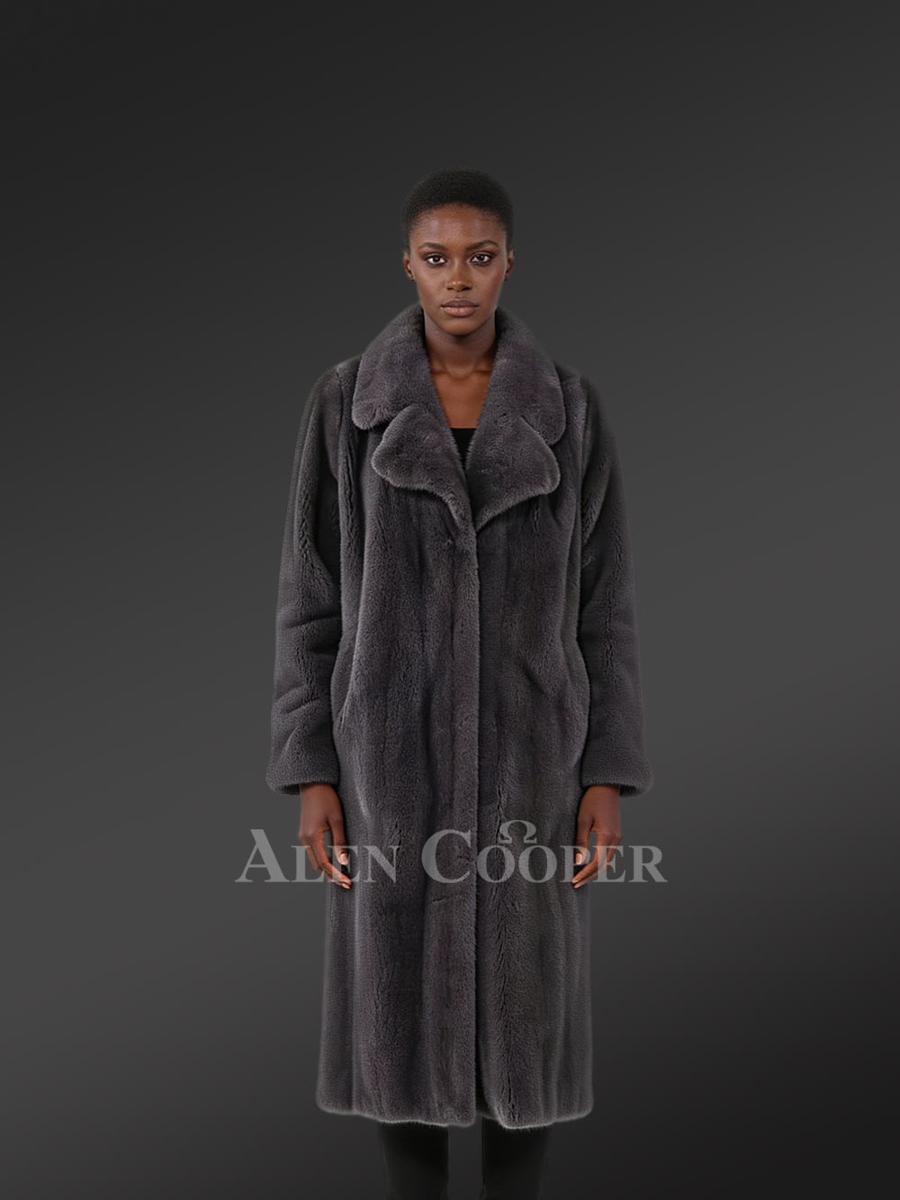 Women’s Full Length Bkue Iris Mink Coat