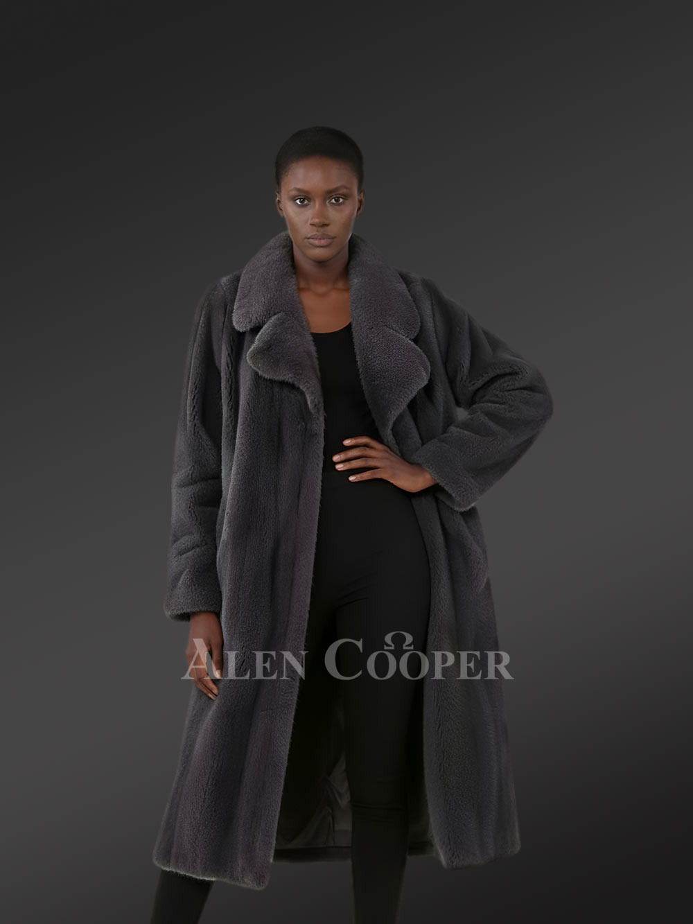 Women’s Full Length Bkue Iris Mink Coat