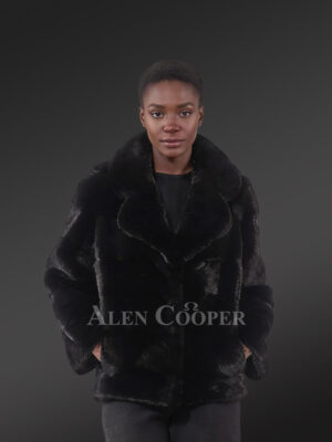 Women’s Fullskin Blackglama Mink Dressy Blazer Coat