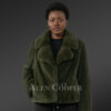 Women’s Fullskin Mink Dressy Blazer Coat in Olive